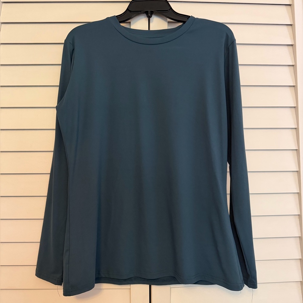 ✨Women's Teal Long Sleeve Shirt Extra Large/XL Thick~Wear Alone or Layered LNWOT